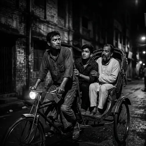 Dark Night Horror: South Asian Men on Cycle Rickshaw