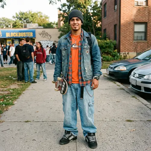 2000s Fashion: Stylish Outfit for Hispanic Male Model