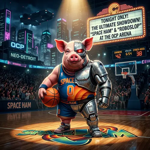 Space Ham Roboslop: Pig in Basketball Court