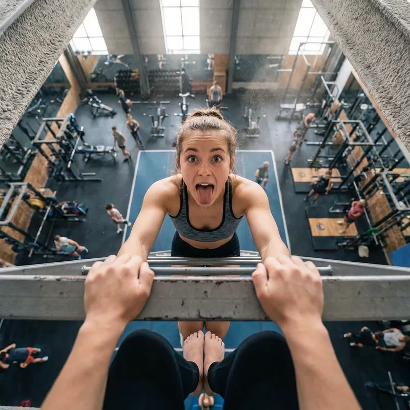 Shrunken Perspective in a Gym: Unique Viewpoint