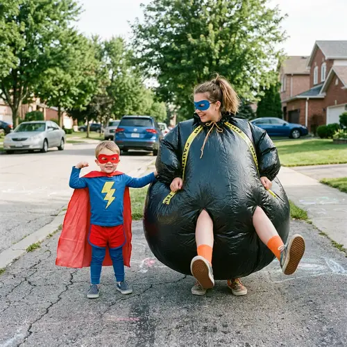 Superhero Toddler Saves Teen Girl with Inflated Costume