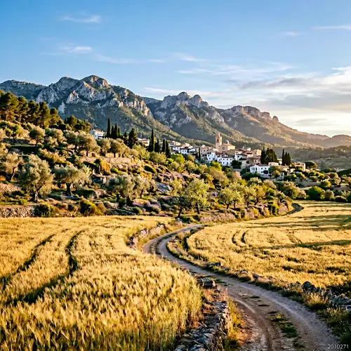 Stunning Mediterranean Landscape with Almonds and Olives