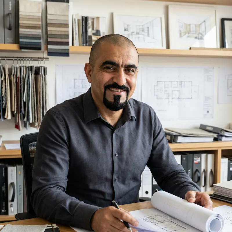 Portrait of Arab Interior Designer | Professional Artist Depiction Portrait of Arab Interior Designer | Professional Artist Depiction