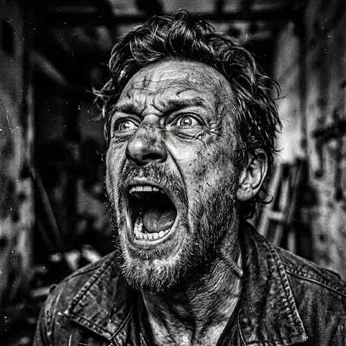 Weird Black and White Photorealistic Face Art