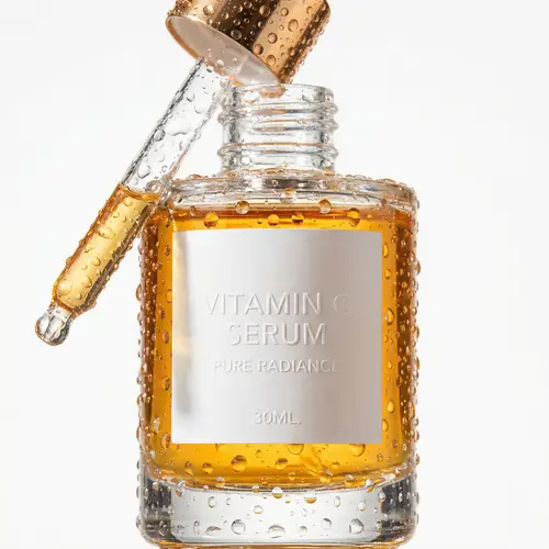 Vitamin C Serum Glass Bottle Macro Photography