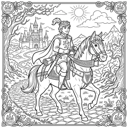 Heroic Prince Coloring Page - Fairy Tale Adventure