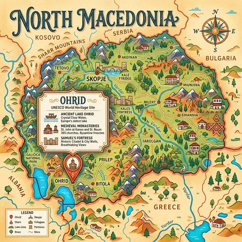 Ohrid City on Map of North Macedonia: Explore Vibrant Details