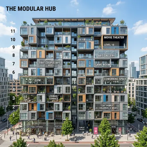 Modern Modular Residential Building | Unique 11-Story Structure