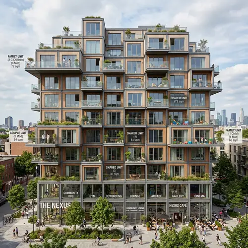 Modern Modular Building with Community Living | 11 Floors