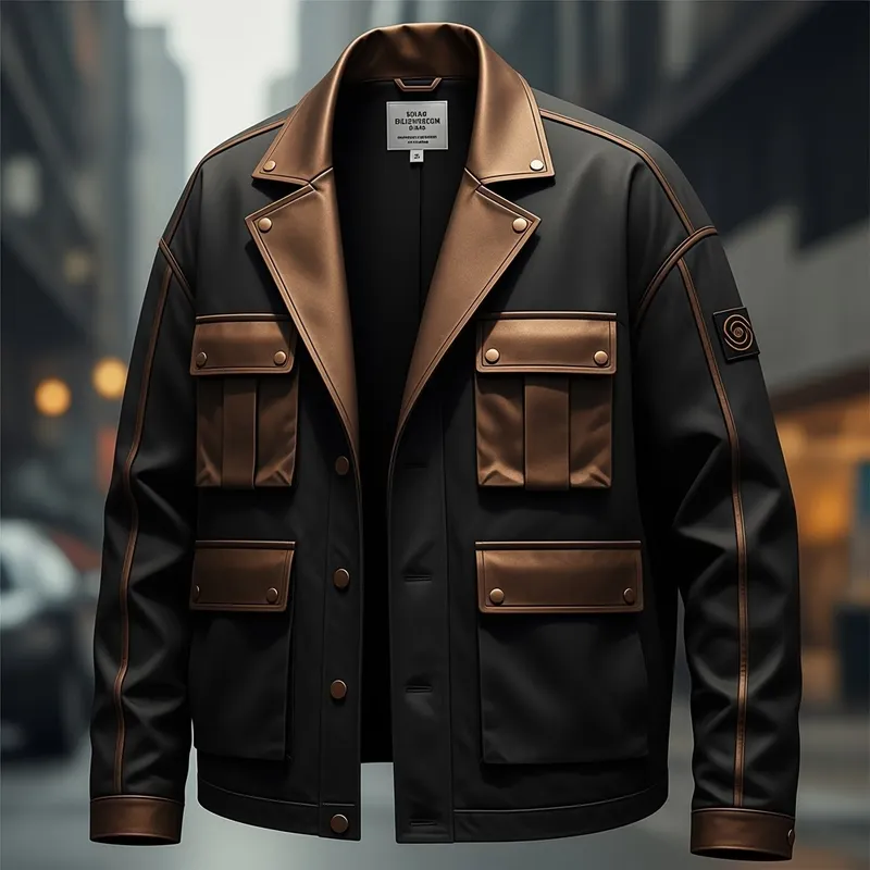 Boxy Black and Bronze Jacket for Modern Style