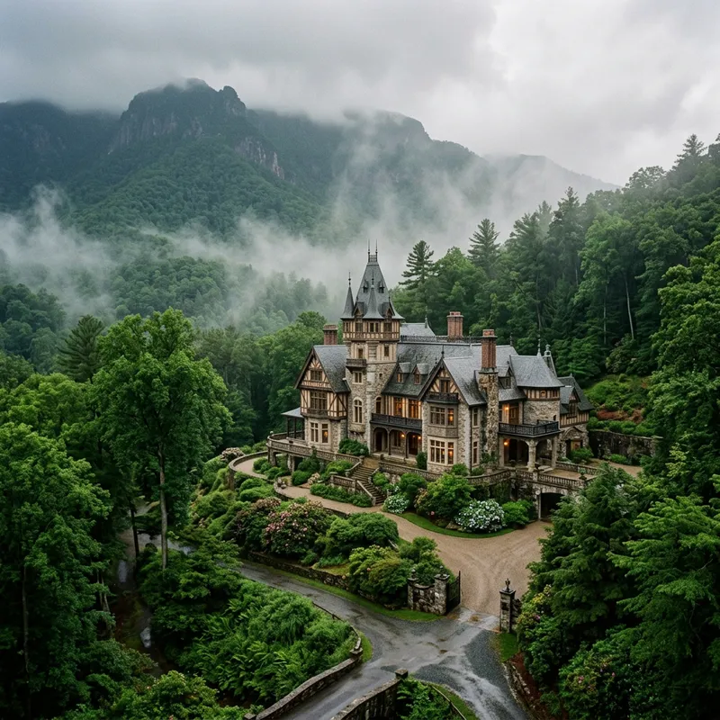 Stunning Mansion on a Humid Forested Mountain