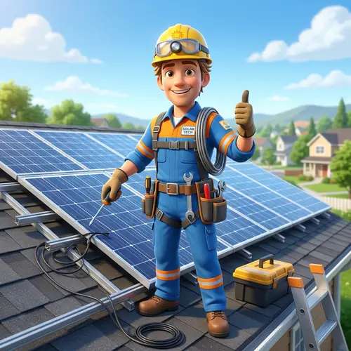 3D Cartoon Mascot Solar Technician