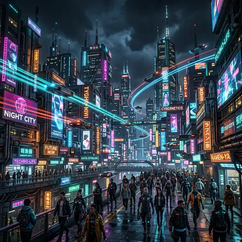 Cyberpunk Cityscape: The Vibrant Neon Metropolis