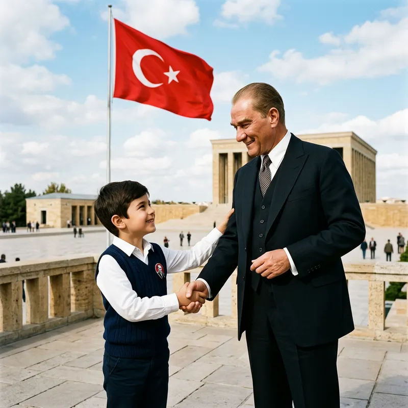 My Son's Photo with Atatürk and Turkish Flag My Son's Photo with Atatürk and Turkish Flag