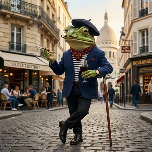 Stylish Arrogant French Frog