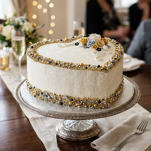 Heart Shaped Cake with Sparkling Icing