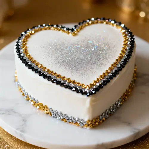 Heart Shaped Cake with Sparkling Icing