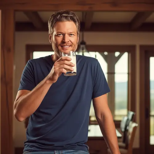 Blake Shelton Enjoying Milk