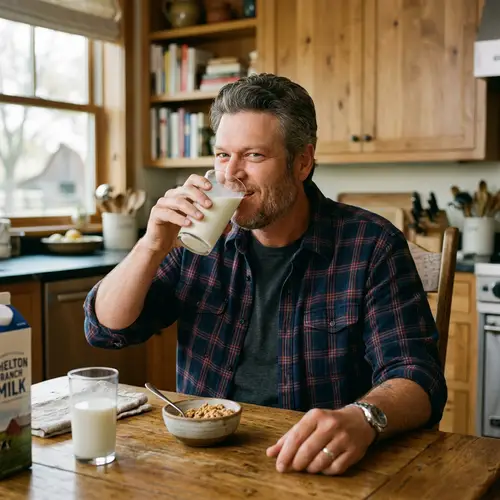 Blake Shelton Enjoying Milk