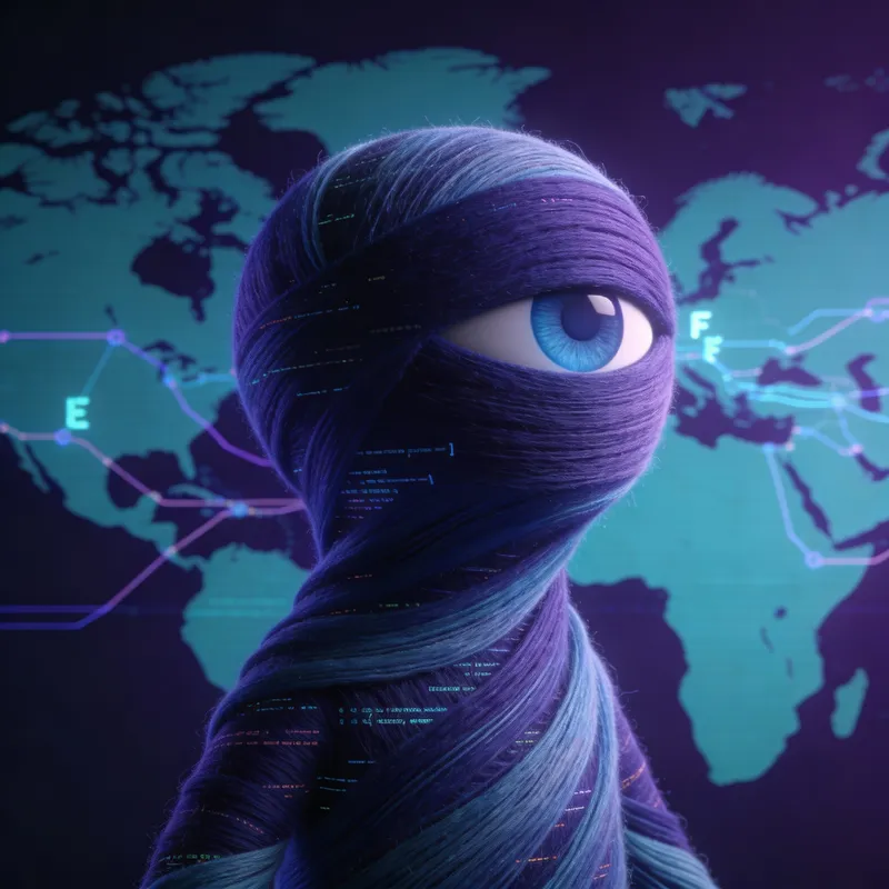 Abstract Neutrality Mascot with Calm Observational Eye