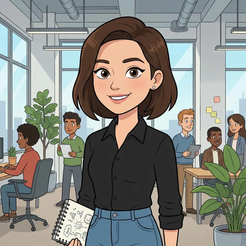 Young Professional Woman in Cartoon Style Young Professional Woman in Cartoon Style