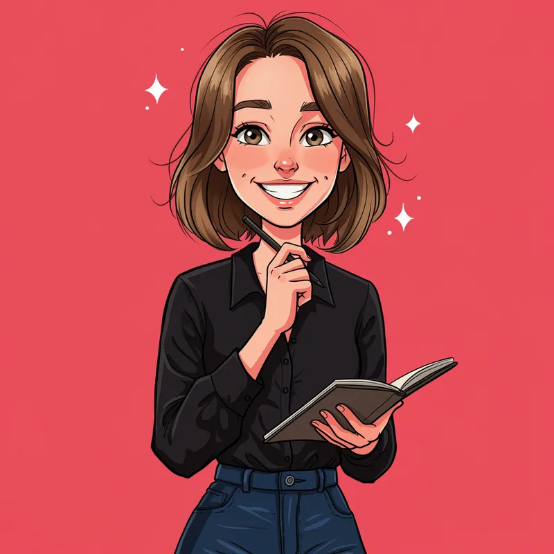 Young Professional Woman in Cartoon Style
