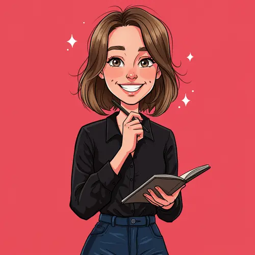 Young Professional Woman in Cartoon Style