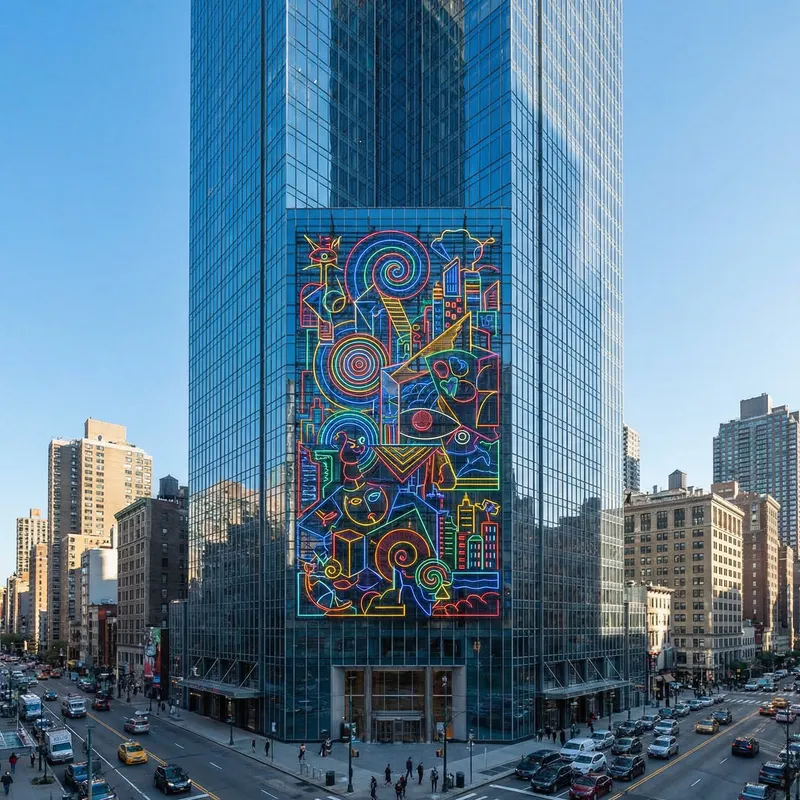 Stunning Urban Building with Avant-Garde Mural