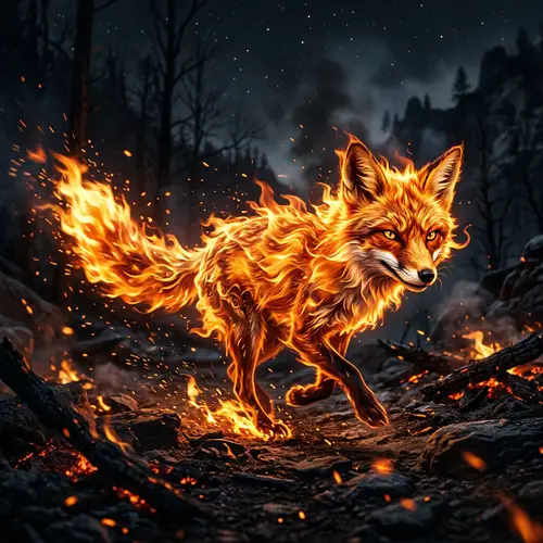 Fire Fox with a Cunning Smile