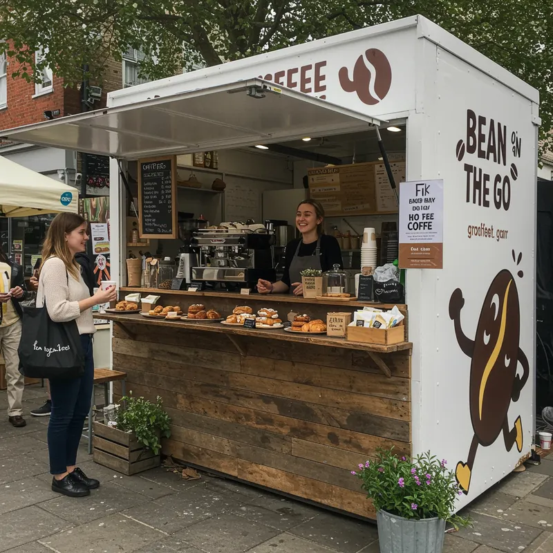 Bean On The Go: Coffee & Pastries Pop Up Stand Bean On The Go: Coffee & Pastries Pop Up Stand