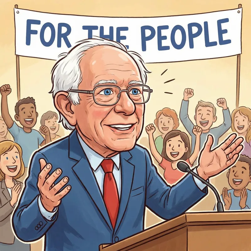 Cartoon Mode: Joe Biden Giving Engaging Speech