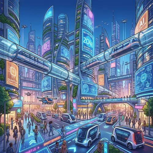 Futuristic Urban Landscape with Innovative Solutions