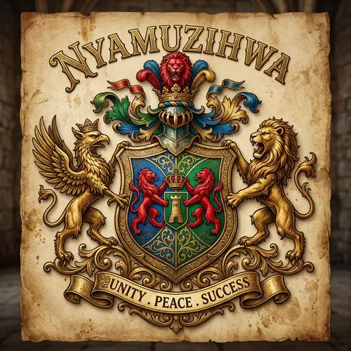 Regal Family Crest Design with Majestic Lions