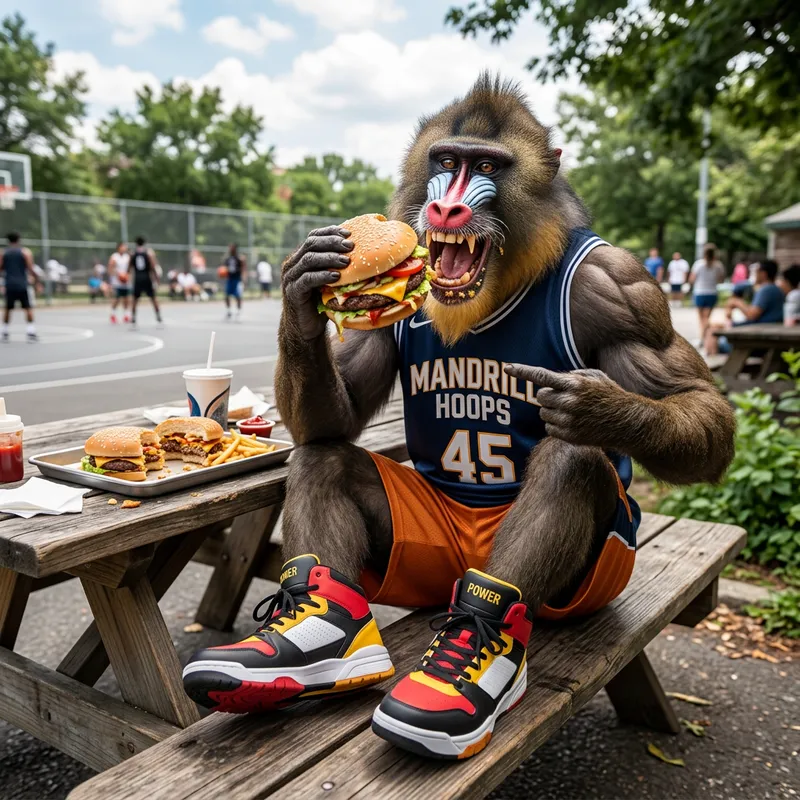 Muscular Monkey Rocking New Nike Air Jordan Sneakers