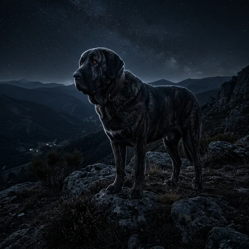 4K Dark Wallpaper of Spanish Mastin Dog