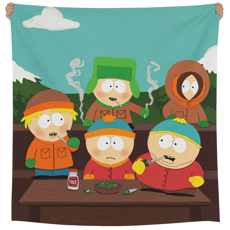 South Park Towel Cover Art – Smoking Cannabis
