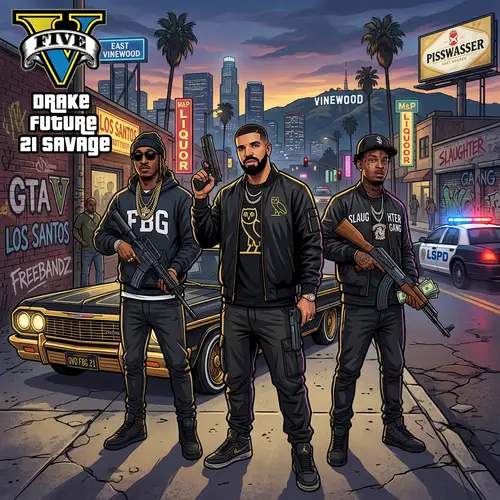 Drake, Future & 21 Savage in Grand Theft Auto