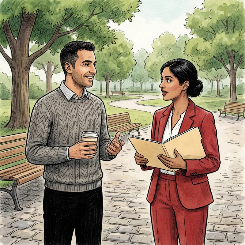 Inspirational Conversation in Tranquil Park Inspirational Conversation in Tranquil Park