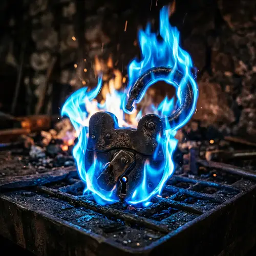 Lock Open with Blue Flames - Stunning Visuals