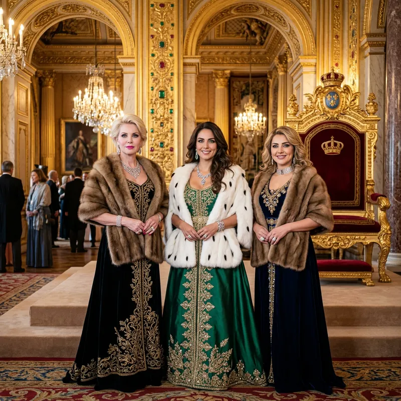 Affluent Elegance: Three Rich & Regal Women | Gilded Palace Portrait