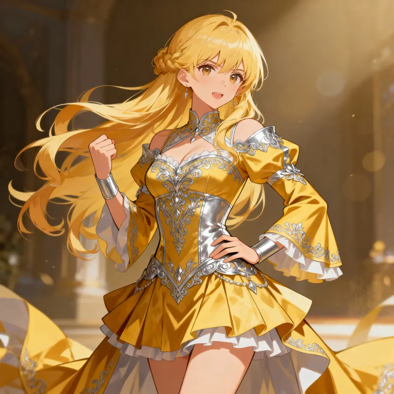 Elegant Anime Character with Blonde Hair