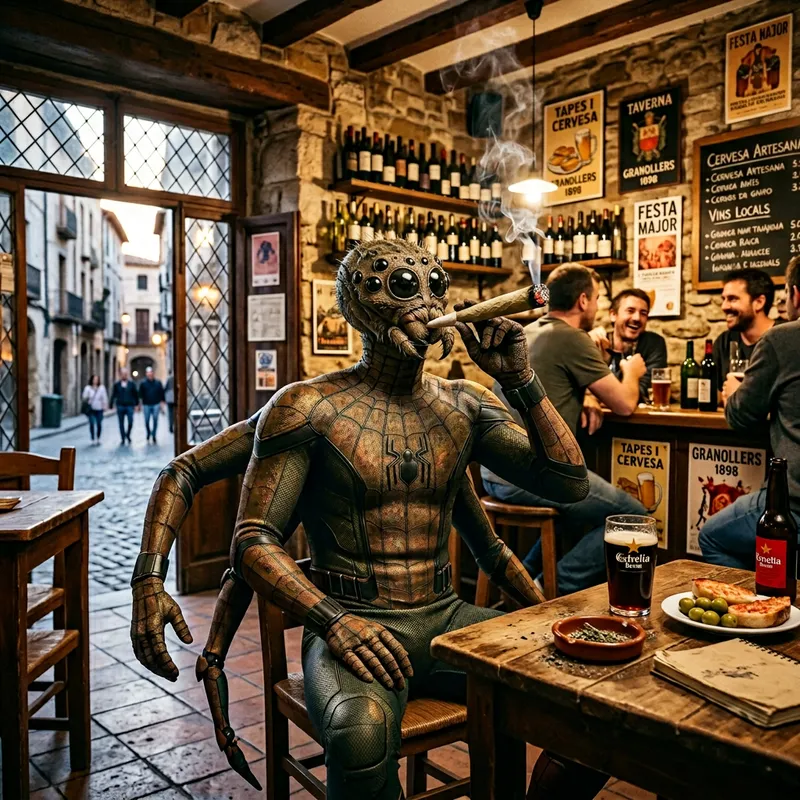 Granollers Tavern | Spiderman Enjoying Herbal Cigarette