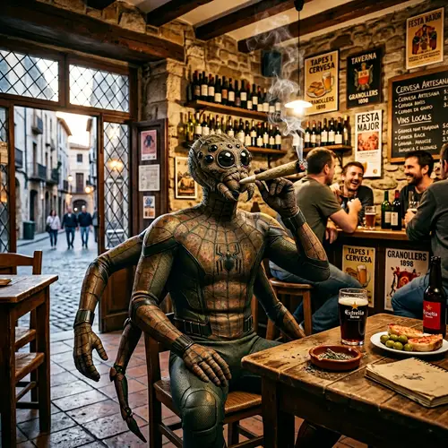 Granollers Tavern | Spider Hero Enjoying Large Herbal Cigarette