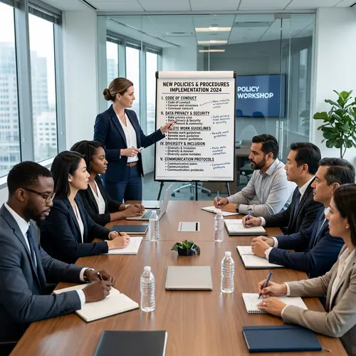 Diverse Corporate Meeting Implementing Policies and Procedures