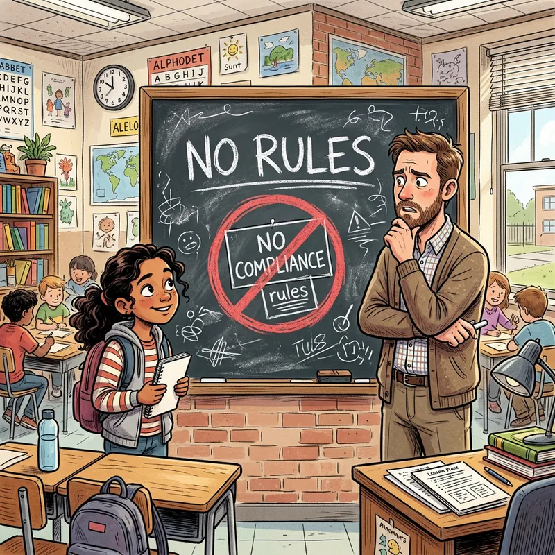 No Rules Equals No Compliance - Classroom Illustration