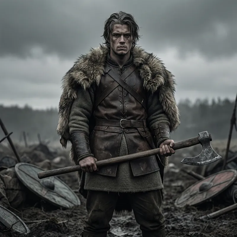 Young Male Viking in Grimdark Style Art Young Male Viking in Grimdark Style Art