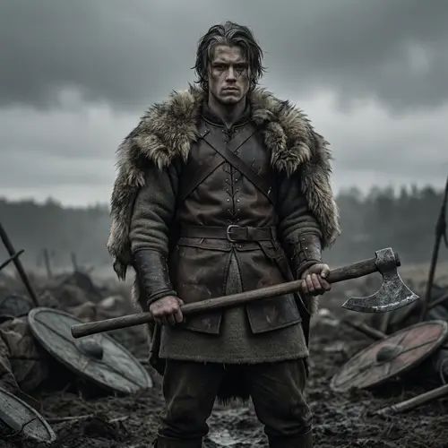 Young Male Viking in Grimdark Style Art