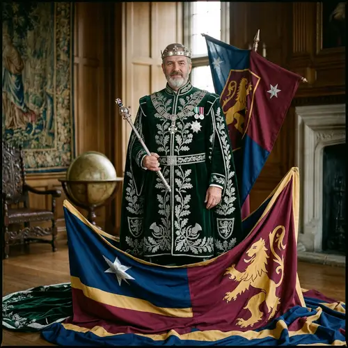Regal Portrait of Kingdom's Silver Jubilee Celebrating Figure
