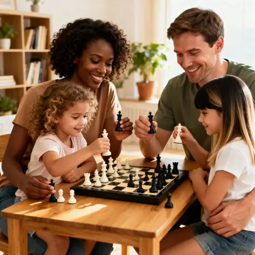 Mixed Family Playing Chess Together | Family Fun