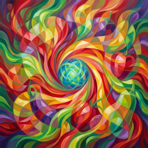 Vibrant Abstract Art of Healthy Eating | Nutrition Inspired Artwork